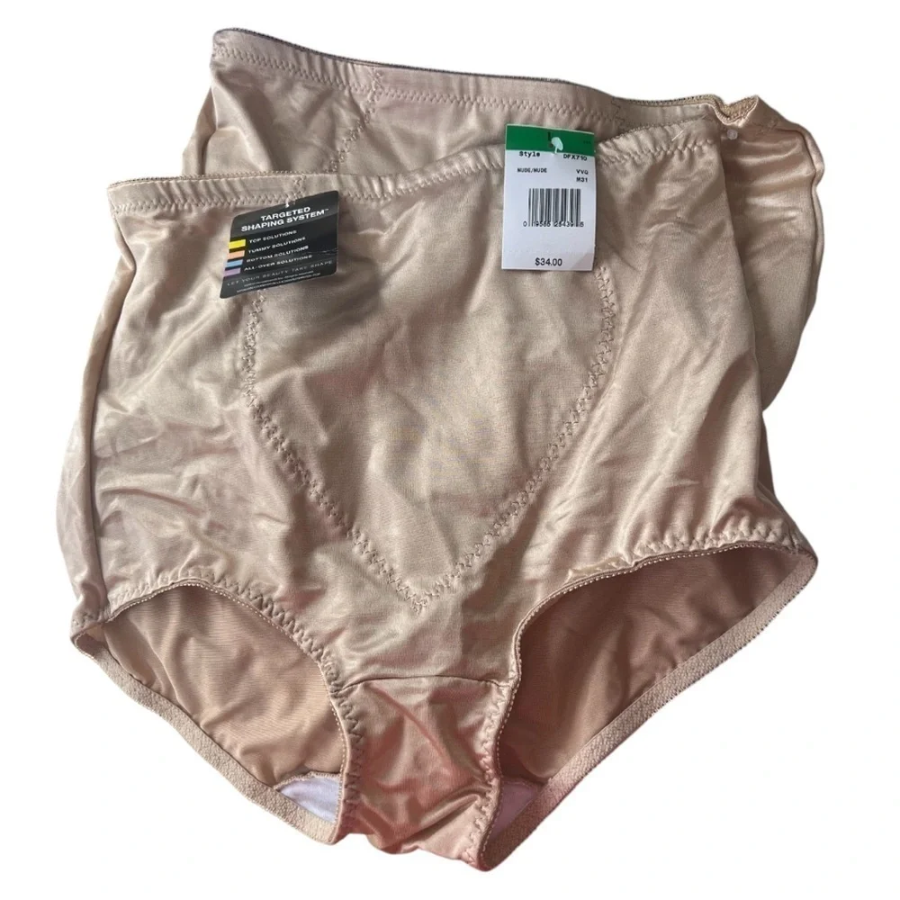 Bali Tummy Solutions Set of 2 Shaping Briefs Nude Large